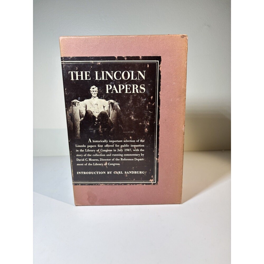 The Lincoln Papers 2 Volume Box Set 1948 HC/DJ 1st edition David Mearns V GOOD